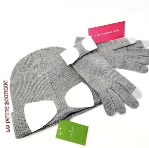 Kate Spade NY Gray Beanie and Glove Bow Boxed Set